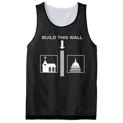 Build This Wall Ironic Separate Church And State Funny Mesh Reversible Basketball Jersey Tank