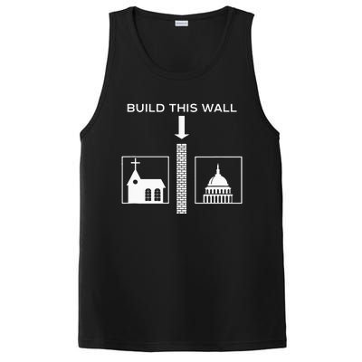 Build This Wall Ironic Separate Church And State Funny PosiCharge Competitor Tank