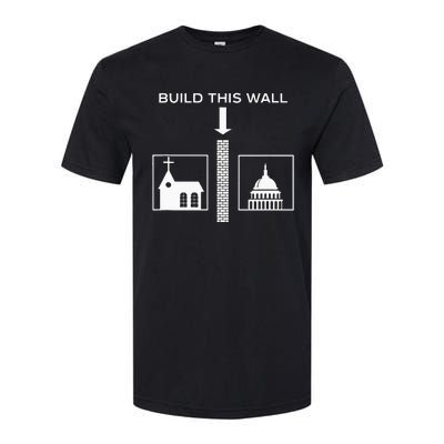 Build This Wall Ironic Separate Church And State Funny Softstyle CVC T-Shirt