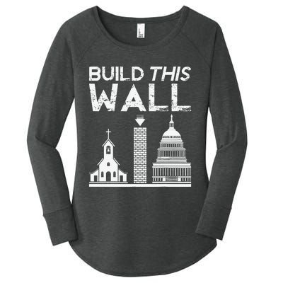 Build This Wall Separation Of Church And State USA Women's Perfect Tri Tunic Long Sleeve Shirt