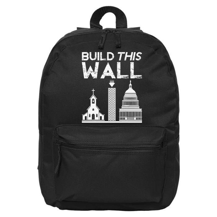 Build This Wall Separation Of Church And State USA 16 in Basic Backpack
