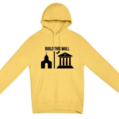 Build This Wall Giftseparate Church And State Science March Gift Premium Pullover Hoodie