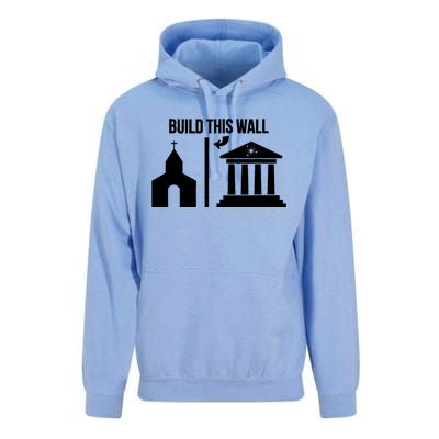 Build This Wall Giftseparate Church And State Science March Gift Unisex Surf Hoodie