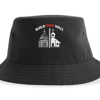 Build This Wall Separation Of Church And State Sustainable Bucket Hat
