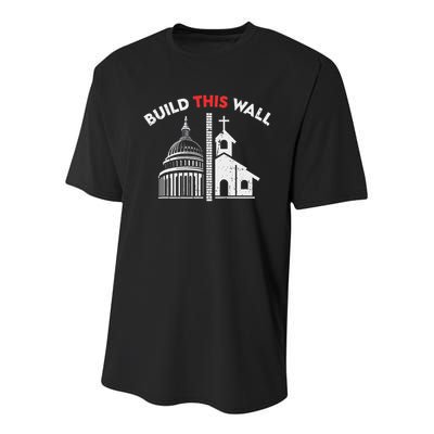 Build This Wall Separation Of Church And State Youth Performance Sprint T-Shirt