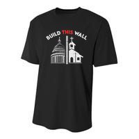 Build This Wall Separation Of Church And State Youth Performance Sprint T-Shirt