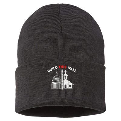 Build This Wall Separation Of Church And State Sustainable Knit Beanie