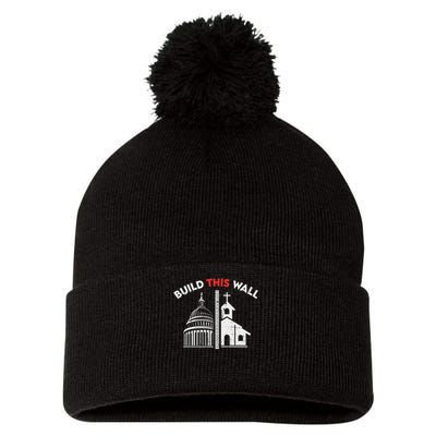 Build This Wall Separation Of Church And State Pom Pom 12in Knit Beanie