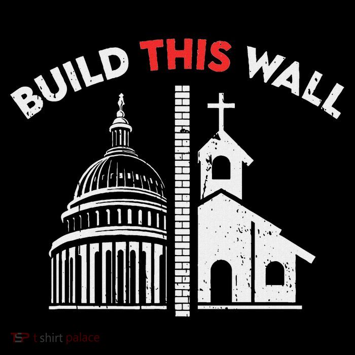 Build This Wall Separation Of Church And State Pom Pom 12in Knit Beanie