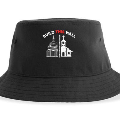 Build This Wall Separation Of Church And State Sustainable Bucket Hat