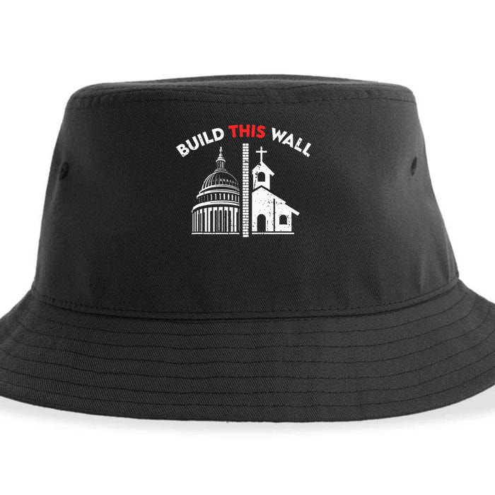 Build This Wall Separation Of Church And State Sustainable Bucket Hat