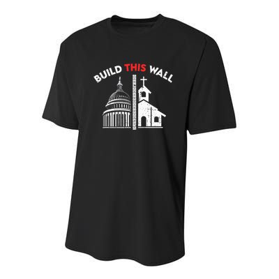 Build This Wall Separation Of Church And State Youth Performance Sprint T-Shirt
