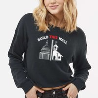 Build This Wall Separation Of Church And State Cropped Pullover Crew