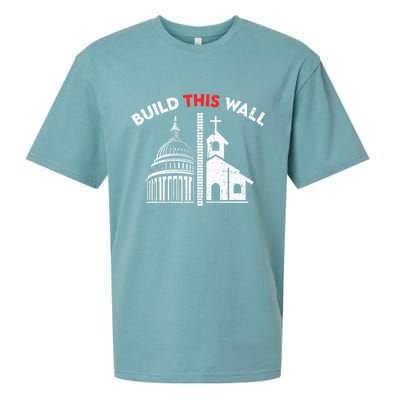 Build This Wall Separation Of Church And State Sueded Cloud Jersey T-Shirt