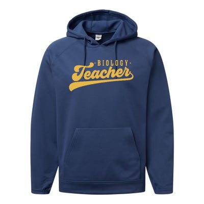 Biology Teacher Women Vintage Graphic Biology Teacher Performance Fleece Hoodie