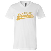 Biology Teacher Women Vintage Graphic Biology Teacher V-Neck T-Shirt