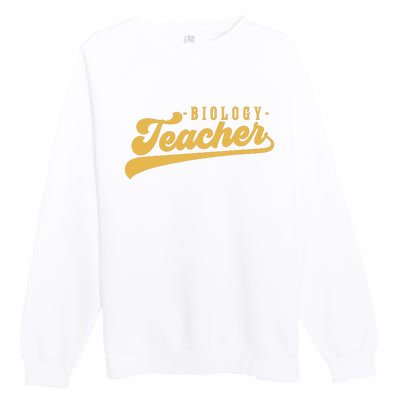 Biology Teacher Women Vintage Graphic Biology Teacher Premium Crewneck Sweatshirt