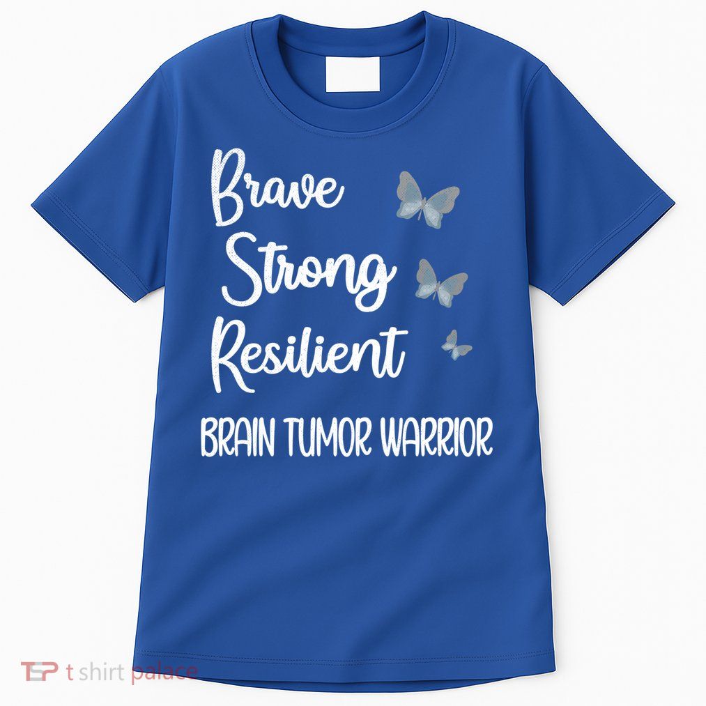 Brain Tumor Warrior Brain Cancer Awareness Gray Ribbon Gift Tall T-Shirt
