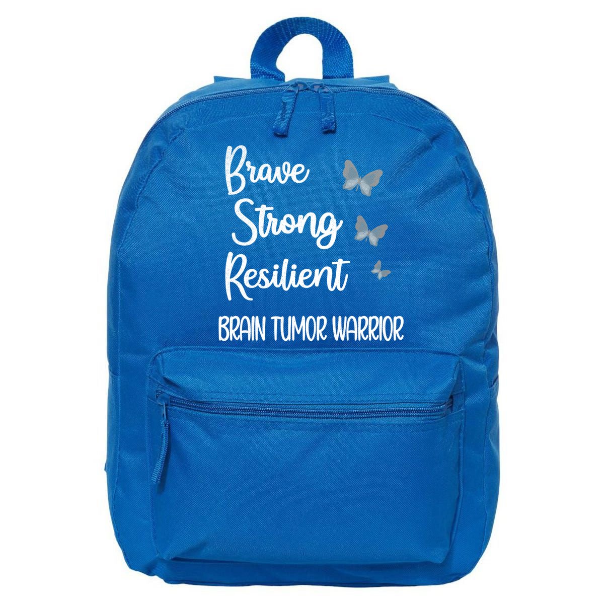 Brain Tumor Warrior Brain Cancer Awareness Gray Ribbon Gift 16 in Basic Backpack