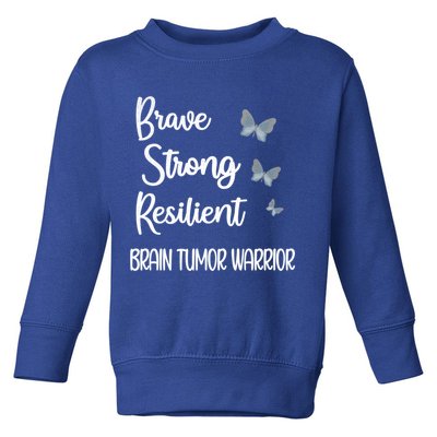 Brain Tumor Warrior Brain Cancer Awareness Gray Ribbon Gift Toddler Sweatshirt
