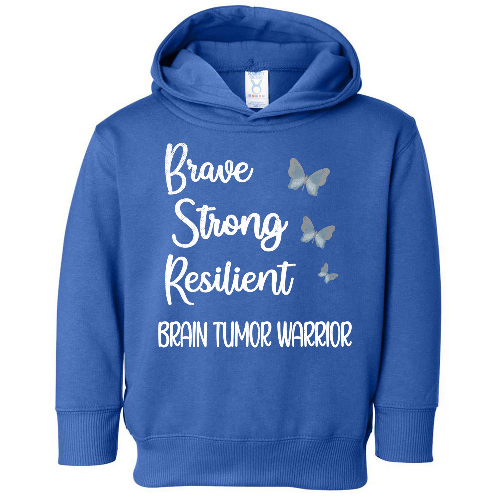 Brain Tumor Warrior Brain Cancer Awareness Gray Ribbon Gift Toddler Hoodie