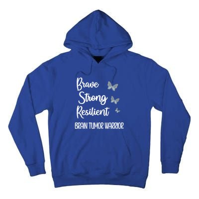 Brain Tumor Warrior Brain Cancer Awareness Gray Ribbon Gift Tall Hoodie