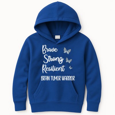 Brain Tumor Warrior Brain Cancer Awareness Gray Ribbon Gift Kids Hoodie