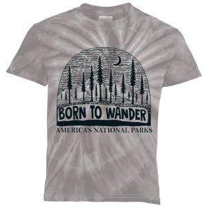 Born To Wander AmericaS National Parks Nature Kids Tie-Dye T-Shirt