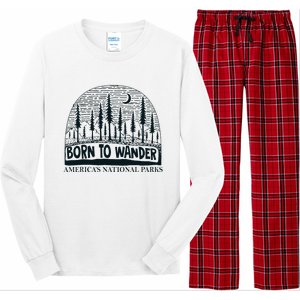 Born To Wander AmericaS National Parks Nature Long Sleeve Pajama Set