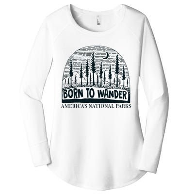 Born To Wander AmericaS National Parks Nature Women's Perfect Tri Tunic Long Sleeve Shirt