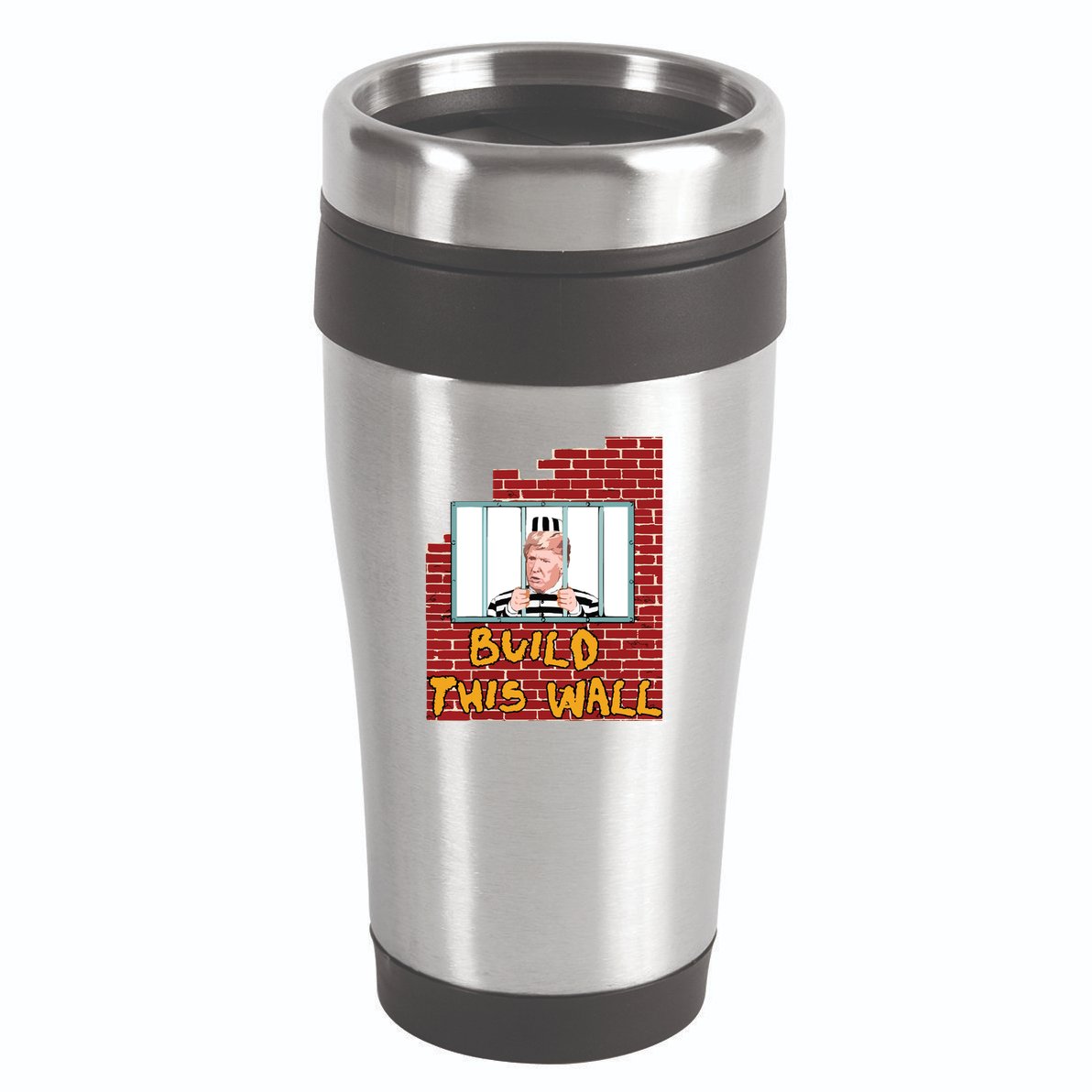 Build This Wall Lock Him Up Anti Trump Impeachment 45 16oz Travel Tumbler