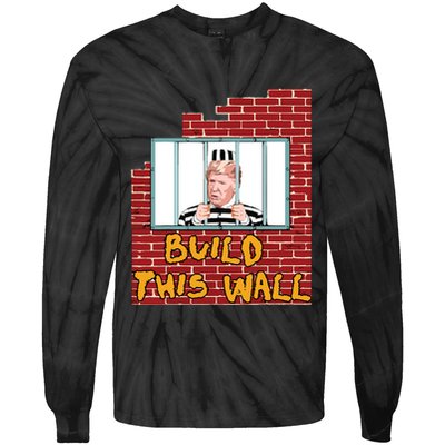 Build This Wall Lock Him Up Anti Trump Impeachment 45 Tie-Dye Long Sleeve Shirt