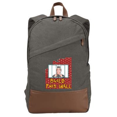 Build This Wall Lock Him Up Anti Trump Impeachment 45 Cotton Canvas Backpack
