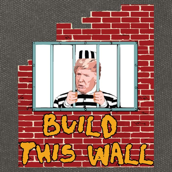 Build This Wall Lock Him Up Anti Trump Impeachment 45 Cotton Canvas Backpack