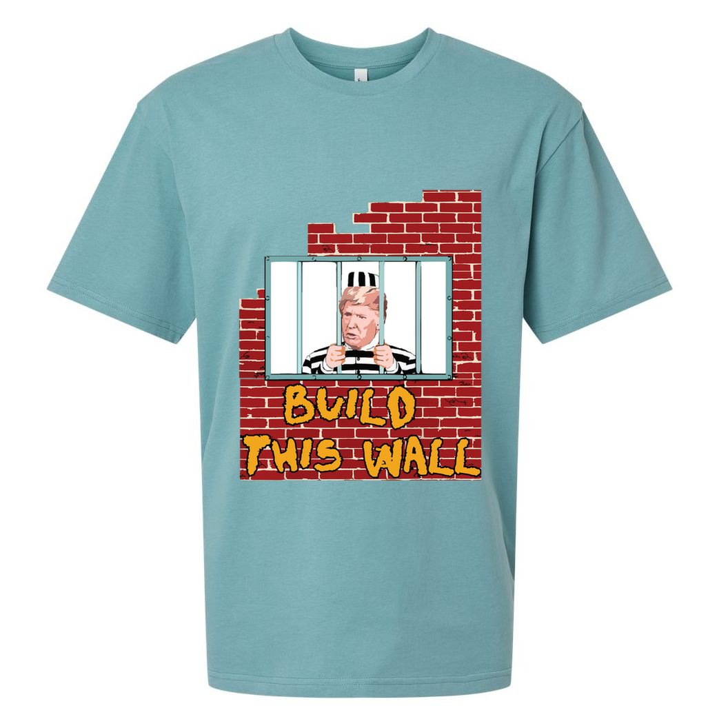 Build This Wall Lock Him Up Anti Trump Impeachment 45 Sueded Cloud Jersey T-Shirt