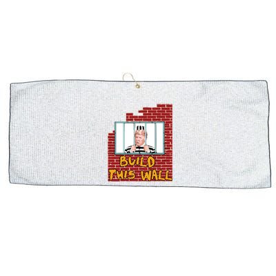 Build This Wall Lock Him Up Anti Trump Impeachment 45 Large Microfiber Waffle Golf Towel