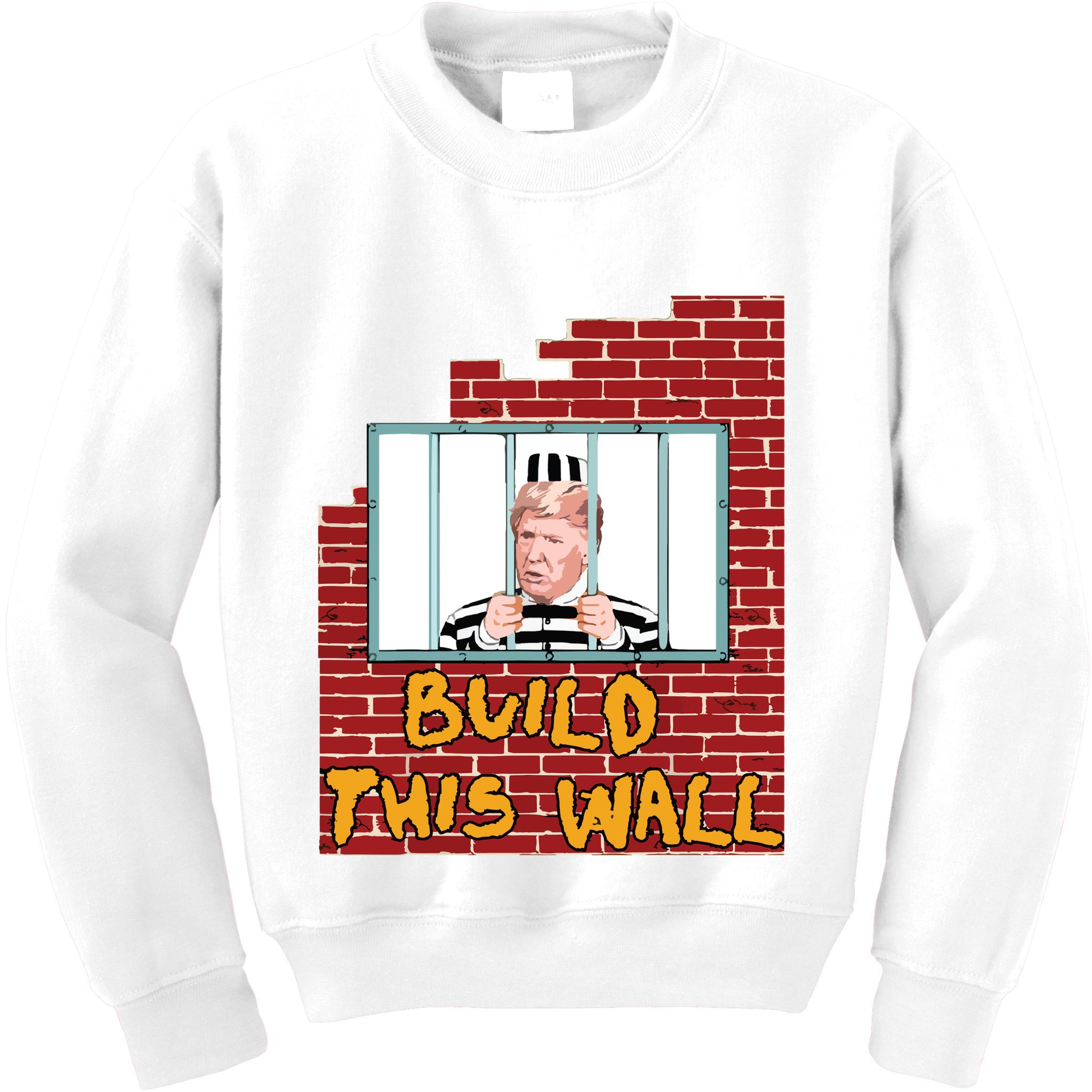 Build This Wall Lock Him Up Anti Trump Impeachment 45 Kids Sweatshirt