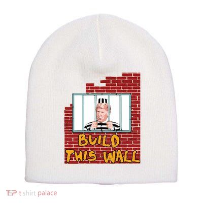 Build This Wall Lock Him Up Anti Trump Impeachment 45 Short Acrylic Beanie