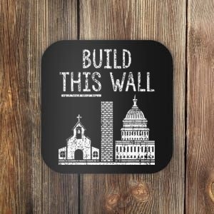 Build This Wall Ironic Separate Church And State Premium Coaster