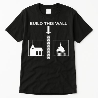 Build This Wall Ironic Separate Church And State Funny Tall T-Shirt