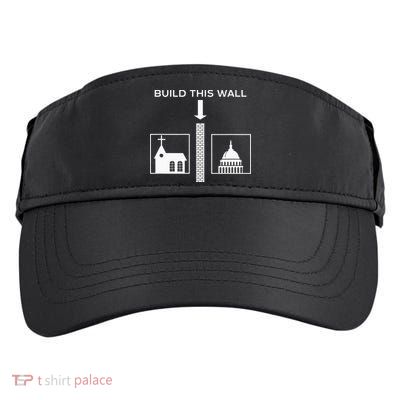 Build This Wall Ironic Separate Church And State Funny Adult Drive Performance Visor