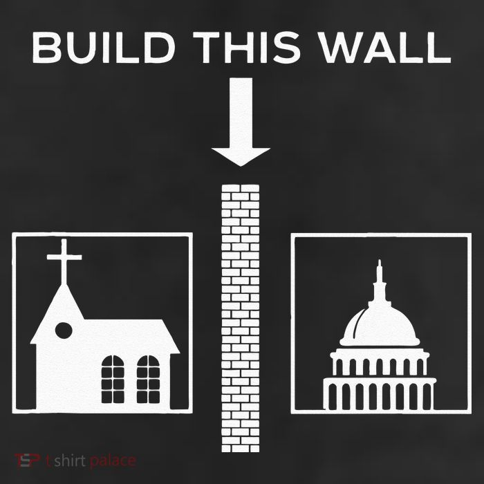 Build This Wall Ironic Separate Church And State Funny 11oz C Handle Ceramic Mug