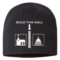 Build This Wall Ironic Separate Church And State Funny Sustainable Beanie