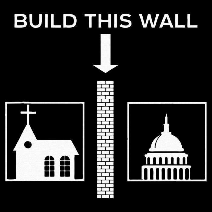Build This Wall Ironic Separate Church And State Funny 16 in Basic Backpack