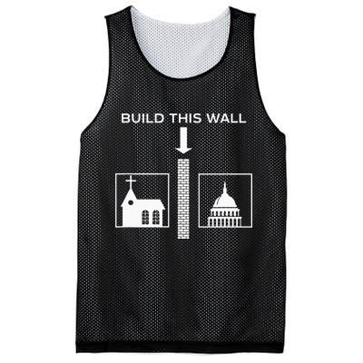 Build This Wall Ironic Separate Church And State Funny Mesh Reversible Basketball Jersey Tank