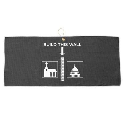 Build This Wall Ironic Separate Church And State Funny Large Microfiber Waffle Golf Towel