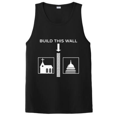 Build This Wall Ironic Separate Church And State Funny PosiCharge Competitor Tank