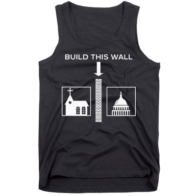 Build This Wall Ironic Separate Church And State Funny Tank Top