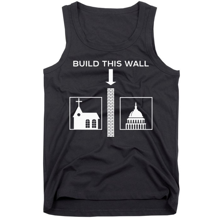 Build This Wall Ironic Separate Church And State Funny Tank Top