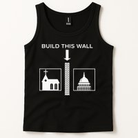 Build This Wall Ironic Separate Church And State Funny Tank Top
